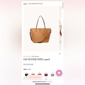 Poppy & Peonies Go-Getter Camel Tote Bag